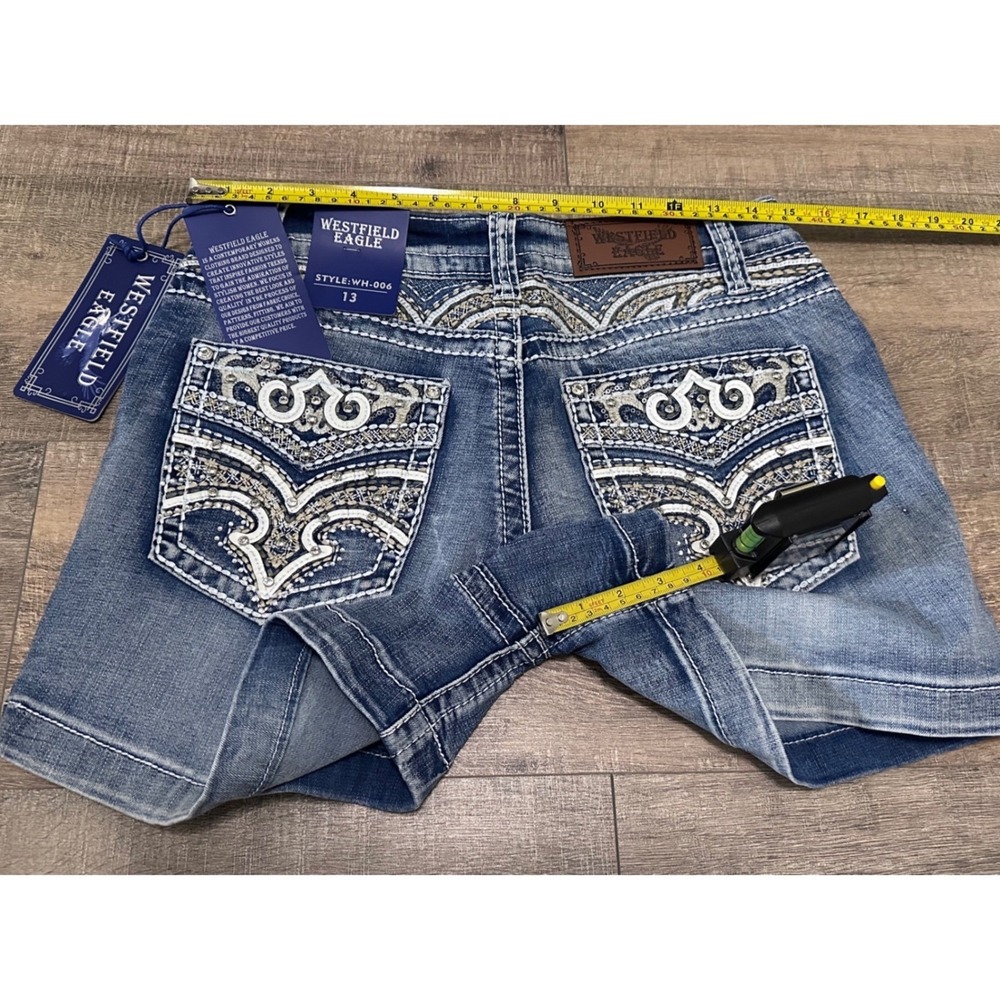 Westfield Eagle Womens Embellished Denim Shorts Blue Size 13 NWT STYLE & COMFORT - Picture 6 of 6